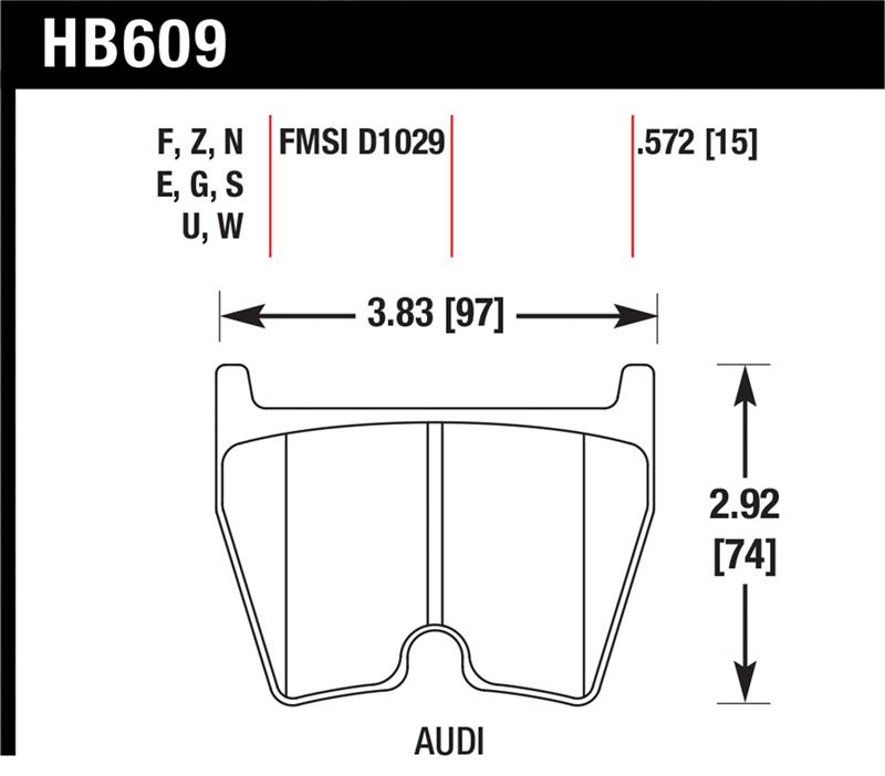 Volkswagen Phaeton Brake Pad Sets - Front - Hawk Performance - DTC-60 - `02-`03